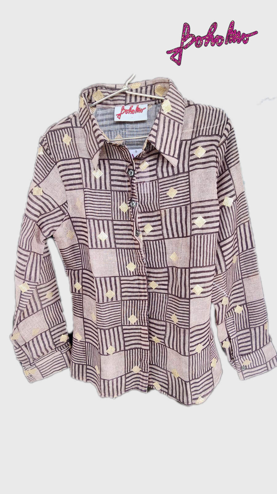 Beige and black geometric and foil print_2