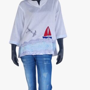 Red Sail Boat and Waters